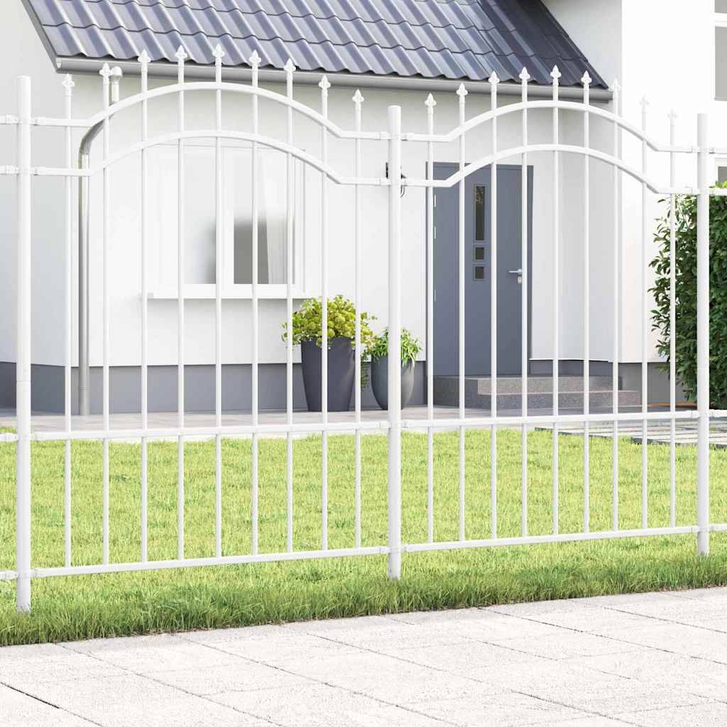 Maison Chic - Clôture de jardin - Panneau de clôture - Palissade Blanc 190 cm Acier peint par poudre g475 - Image 2