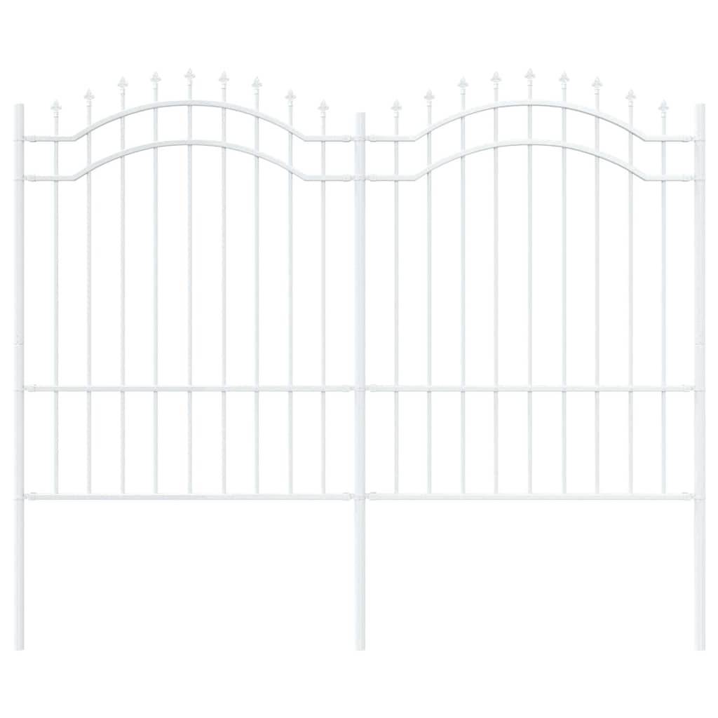 Maison Chic - Clôture de jardin - Panneau de clôture - Palissade Blanc 190 cm Acier peint par poudre g475 - Image 3