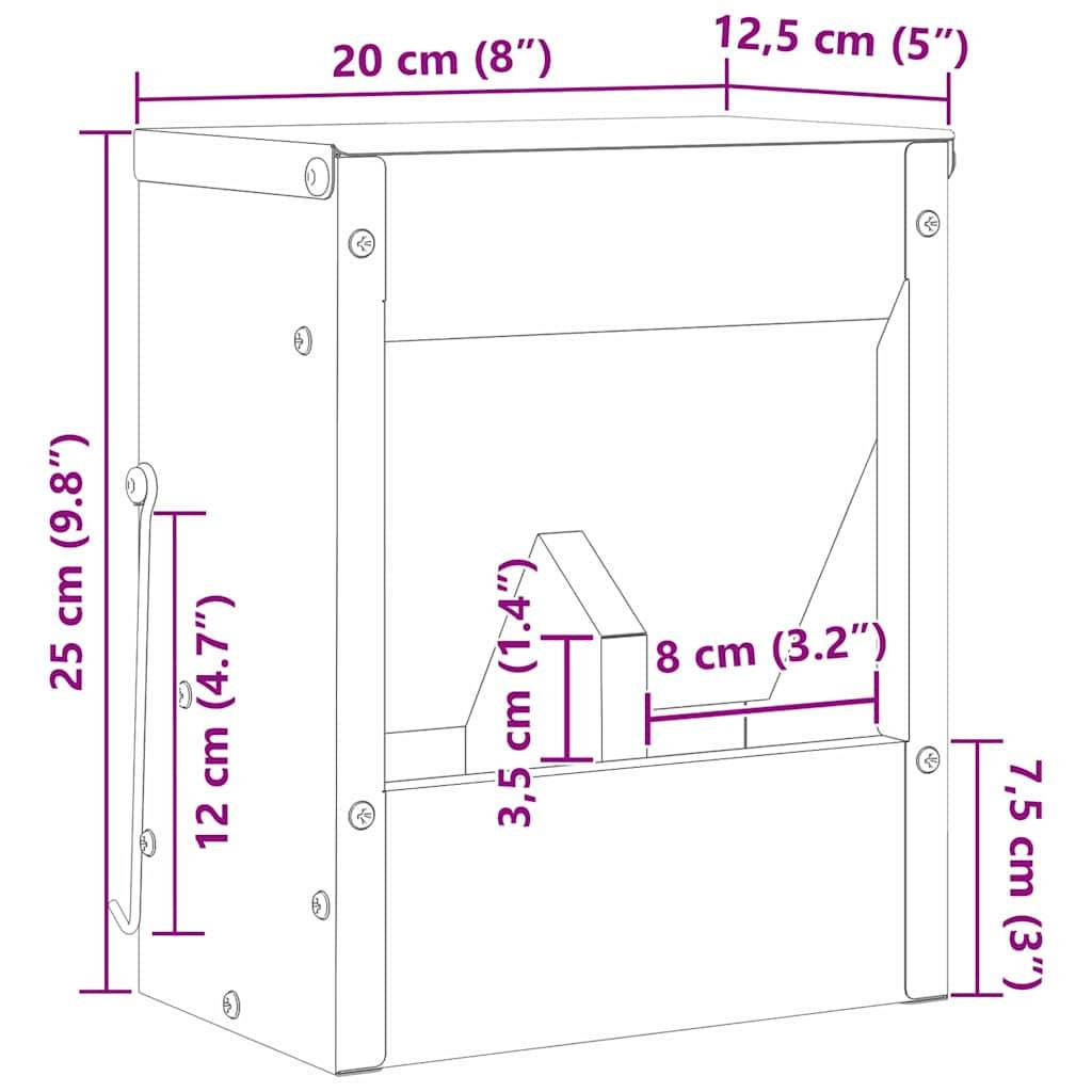 Vidaxl - Distributeur pour lapins Argent 20 x 12,5 x 25 cm vidaXL 874590 - Image 3