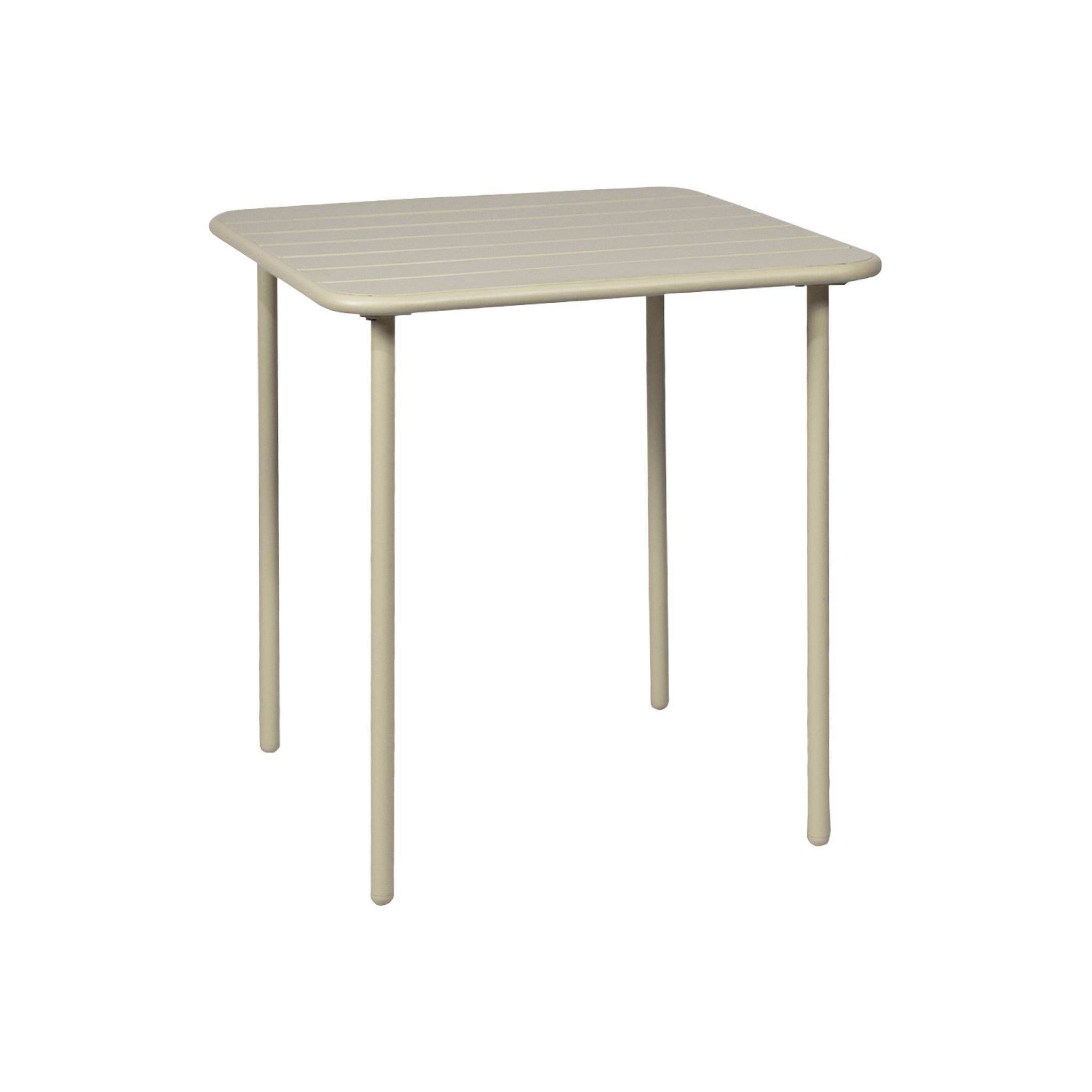 Table de jardin métal 2 places. beige. Amelia. 70x70cm. traitement antirouille. lattes et bords arrondis  | sweeek - Image 2