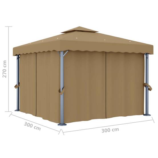 Tonnelle Aluminium Taupe 3 x 3 x 2.7 m - PANGIVO - Image 6