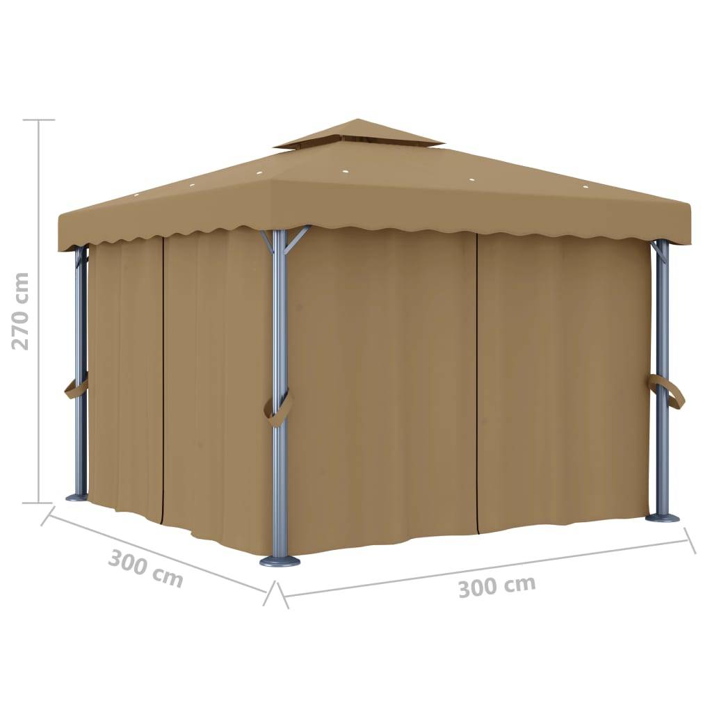 Tonnelle Aluminium Taupe 3 x 3 x 2.7 m - PANGIVO - Image 6