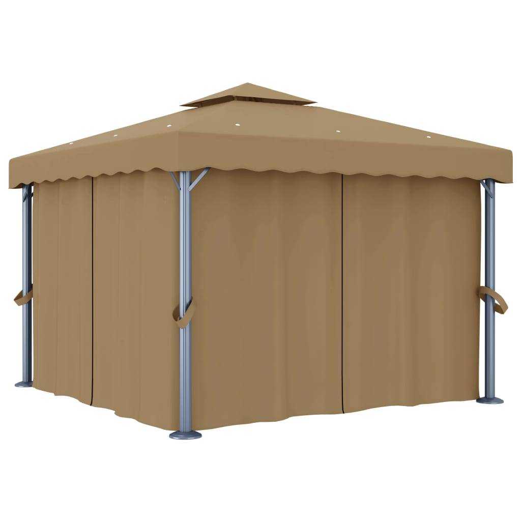 Tonnelle Aluminium Taupe 3 x 3 x 2.7 m - PANGIVO - Image 1