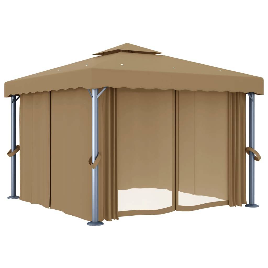 Tonnelle Aluminium Taupe 3 x 3 x 2.7 m - PANGIVO - Image 2