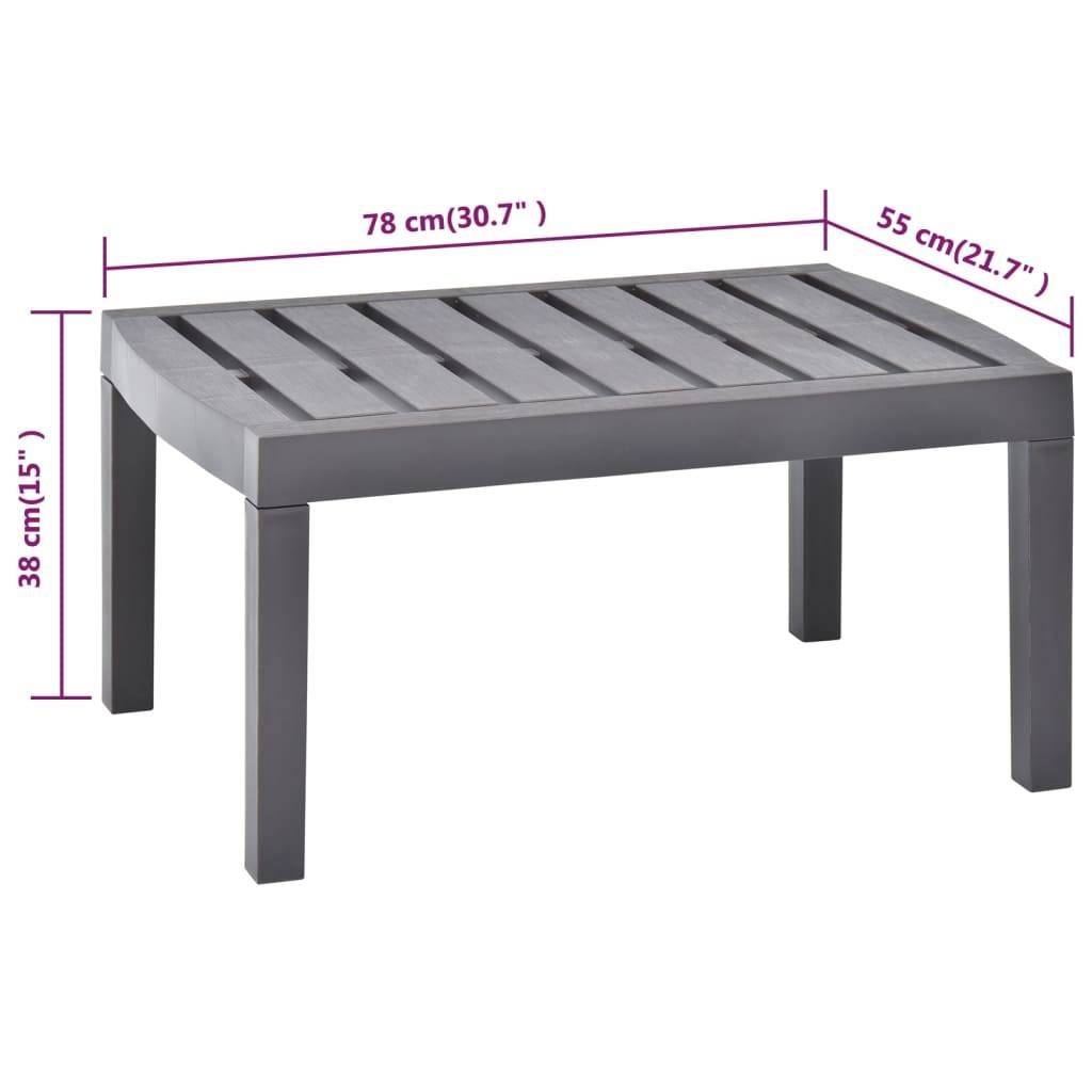 Table de jardin plastique moka 78 x 55 x 38 cm - PANGIVO - Image 5