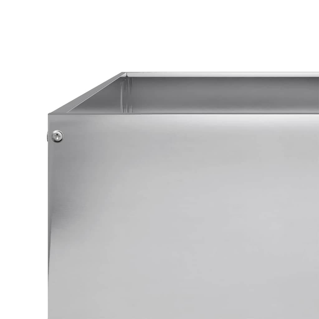 Prolenta Premium - Jardinière acier argent 100 x 100 x 18,5 cm - Prolenta premium p327.6 - Image 6