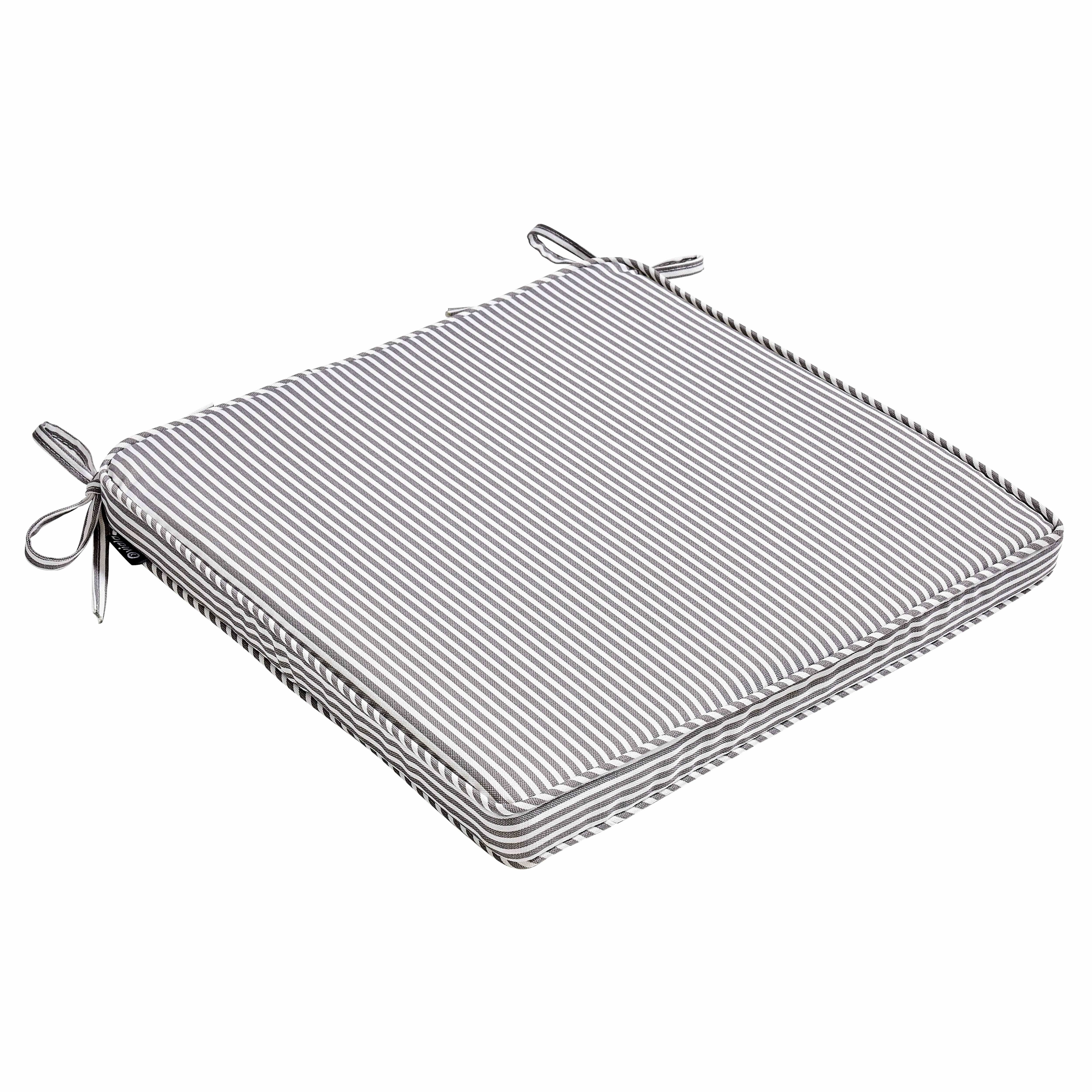 Oviala - Lot de 4 galettes de chaise polyester linea gris 40x40x3 cm - Oviala - Image 2