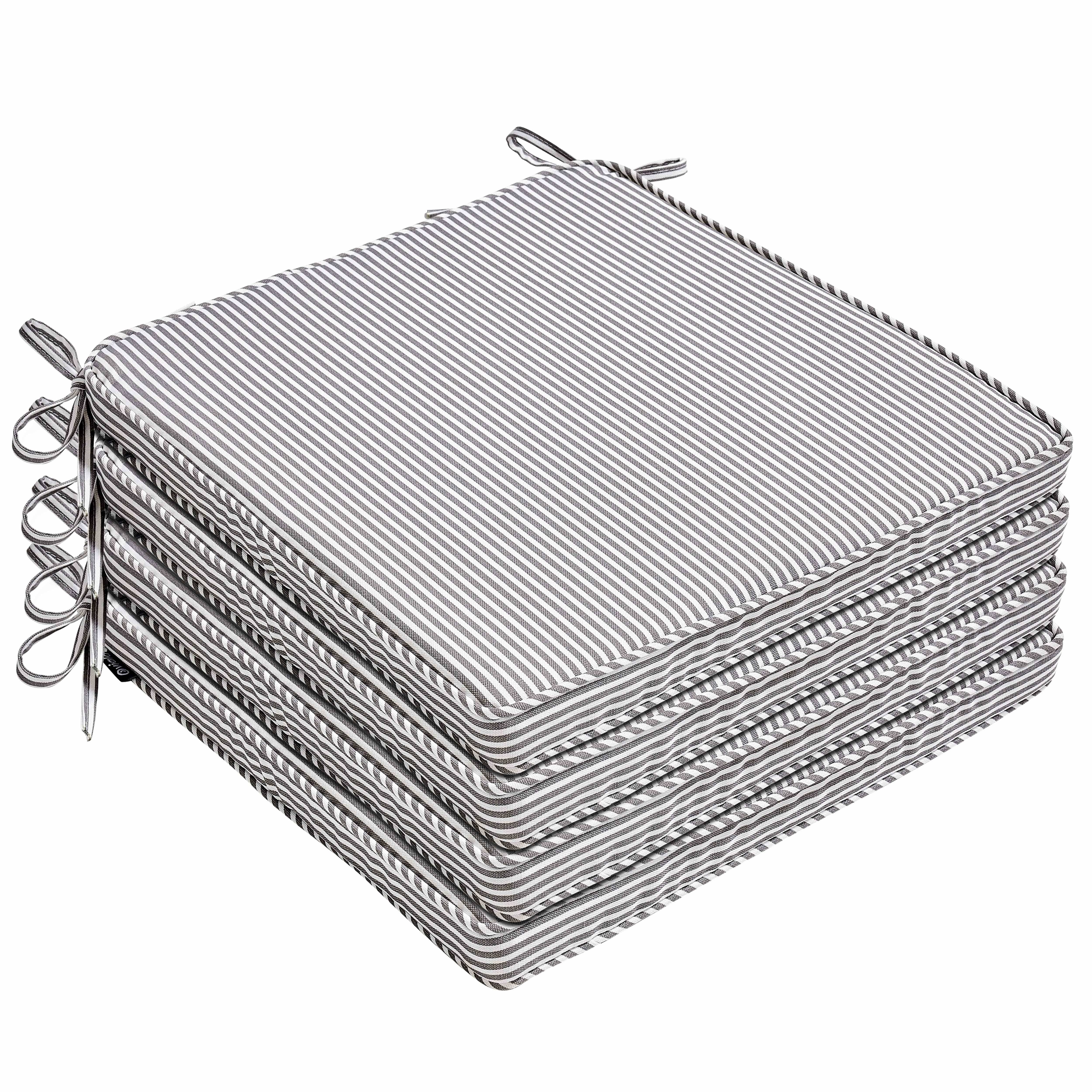 Oviala - Lot de 4 galettes de chaise polyester linea gris 40x40x3 cm - Oviala - Image 1