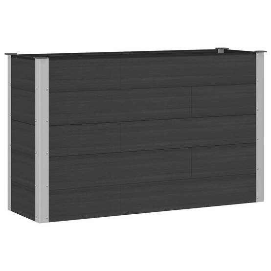 ComfortXL - Bac Surélevé Composite Aluminium Extérieur Culture Légumes Fleurs Fond Ouvert 150x50x91cm Noir - ComfortXL Outdoor Living - Image 2