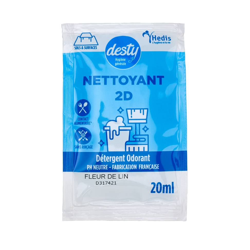 Desty Nettoyant 2D Fleur de Lin Flacon de 20ml - Lot de 5 Colis de 250 - Sico