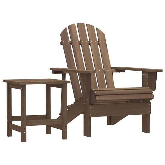ComfortXL - Chaise de Jardin Adirondack Bois Massif et sa Table d'appoint Brun – ComfortXL Outdoor Living - Image 1