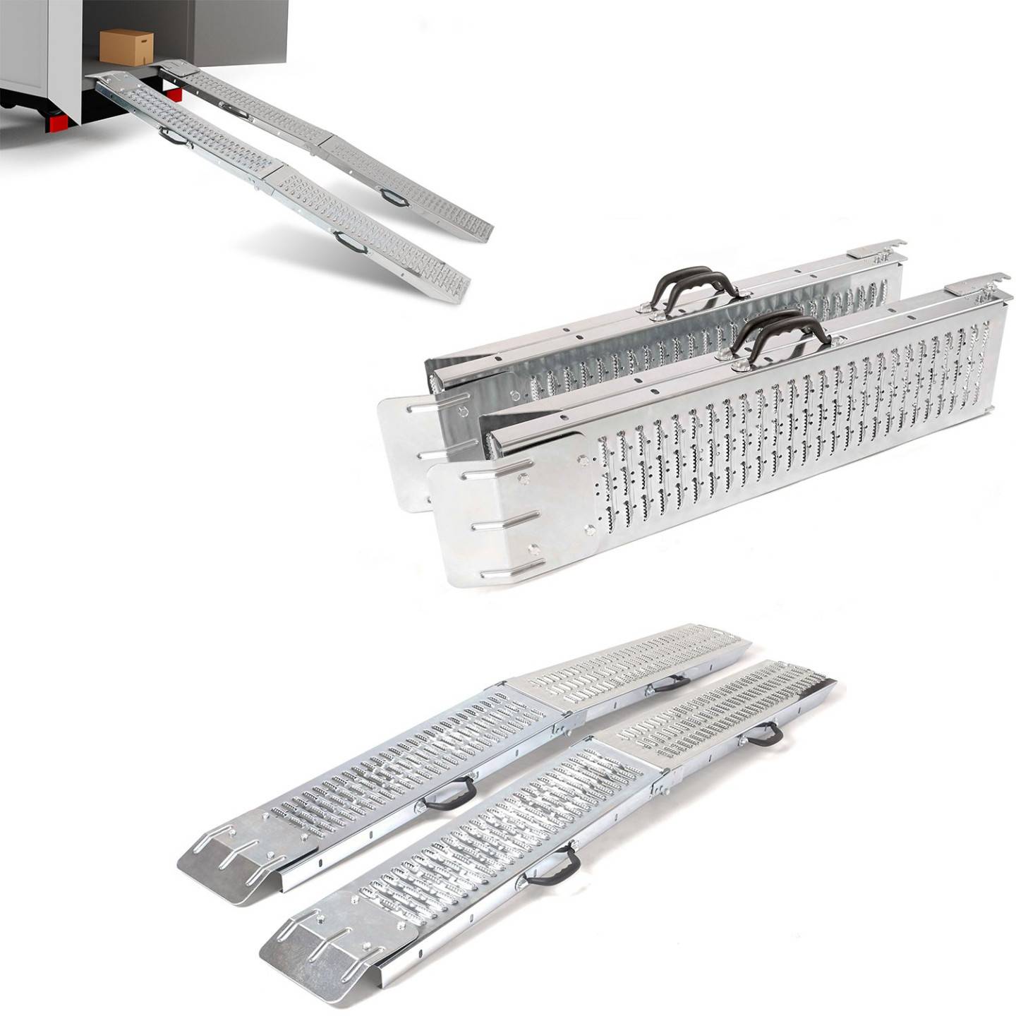 Set de 2 rampes pliables galvanisées spécial chargement - Image 5