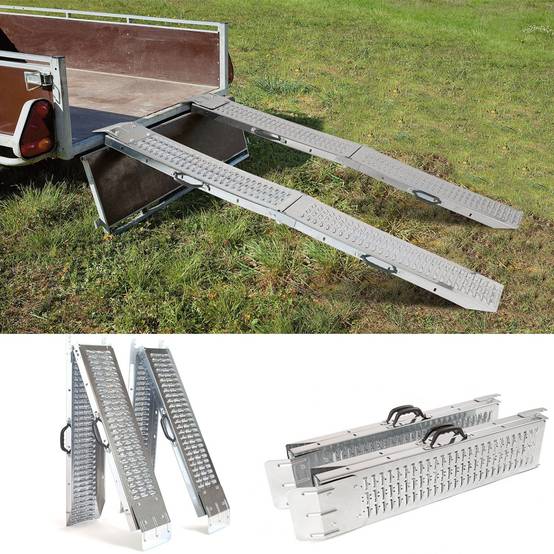 Set de 2 rampes pliables galvanisées spécial chargement - Image 1