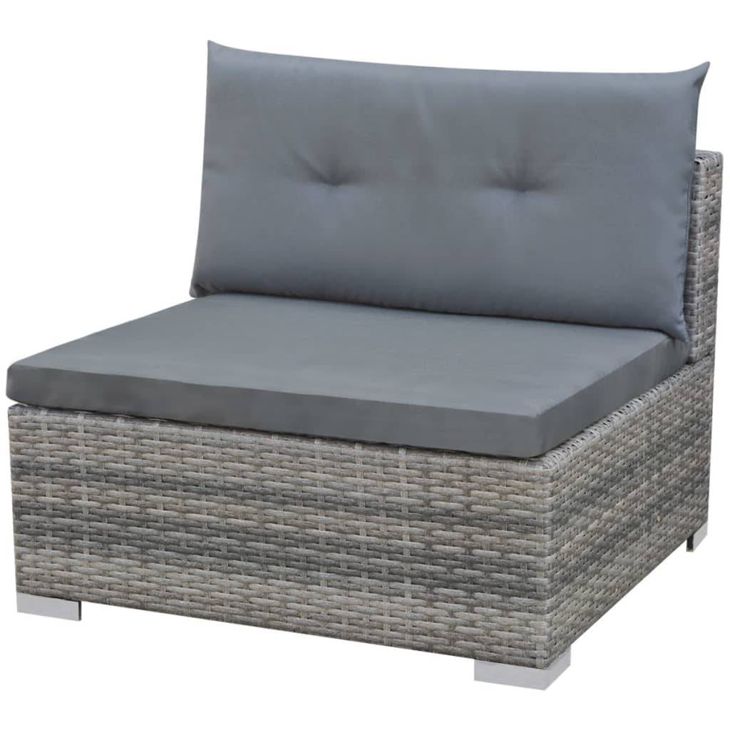 Vidaxl - Salon de jardin 10 pcs avec coussins Résine tressée Gris vidaXL 42736 - Image 8
