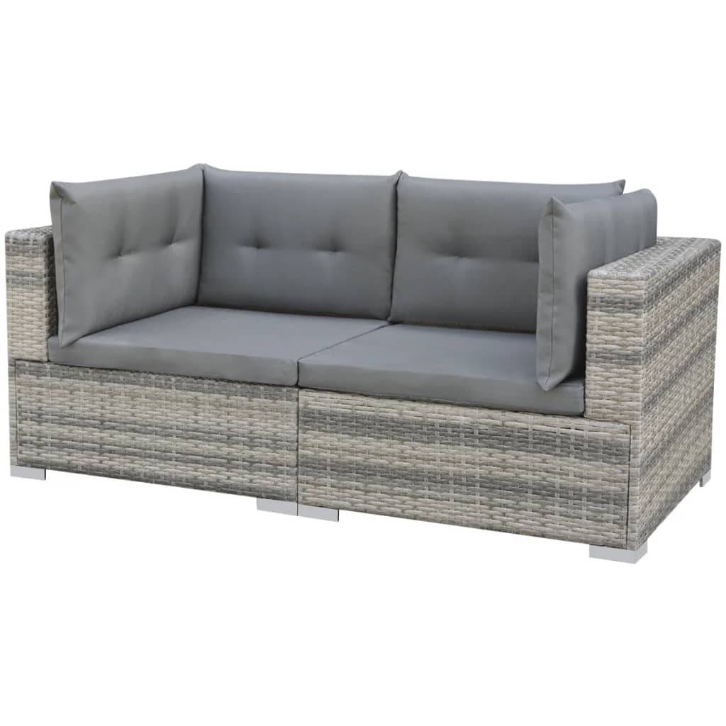 Vidaxl - Salon de jardin 10 pcs avec coussins Résine tressée Gris vidaXL 42736 - Image 6
