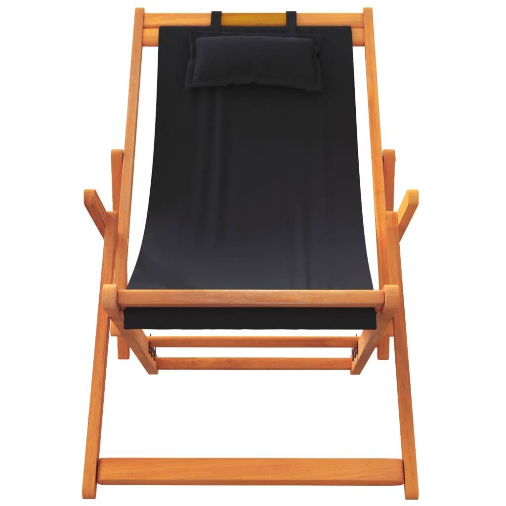Maison Chic - lot de 2 Chaises de plage pliables - Bain de soleil - Transat noir tissu HL286 - Image 4