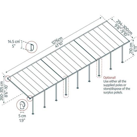 Canopia - Canopia Pergola Feria 3X12,8 Grise - Image 3