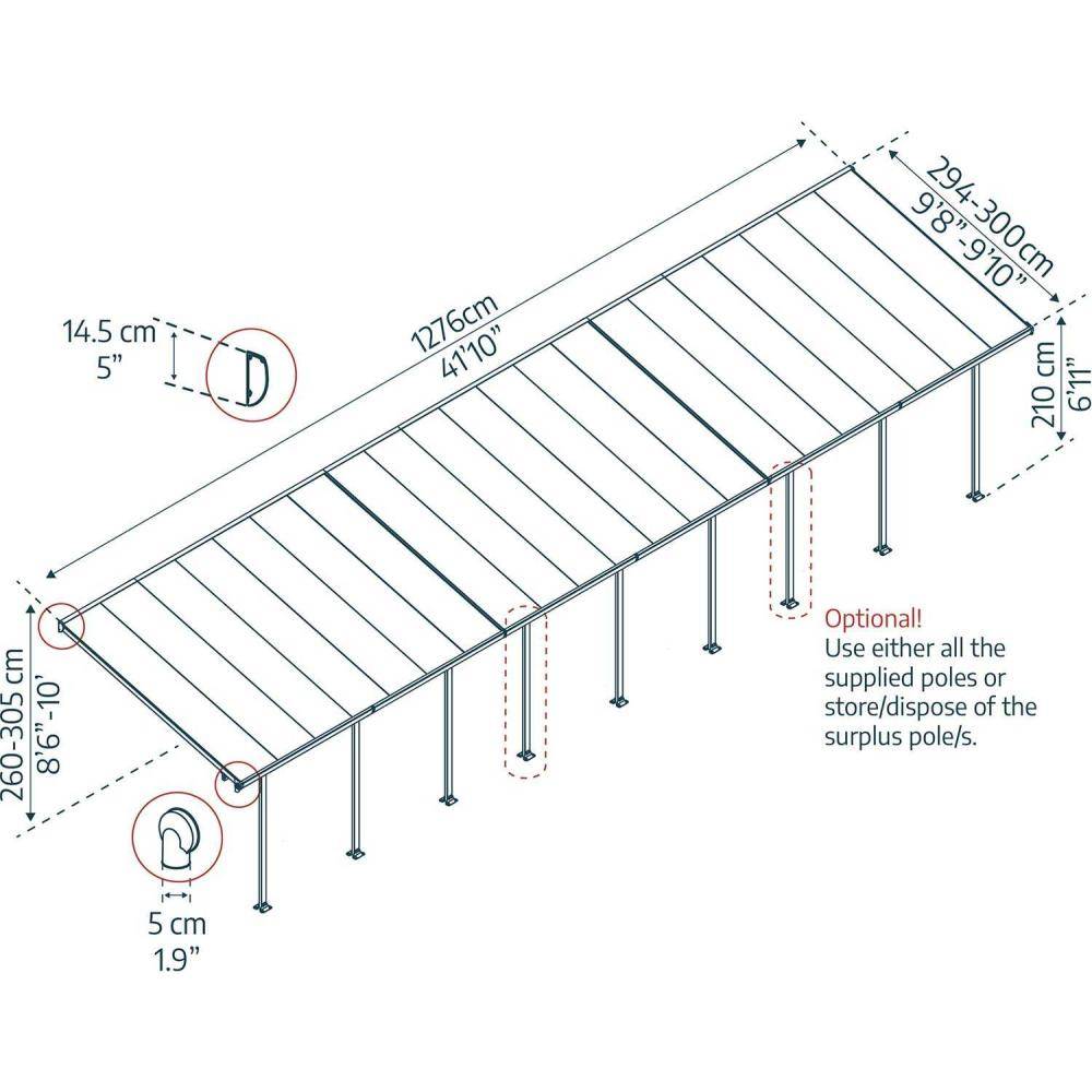 Canopia - Canopia Pergola Feria 3X12,8 Grise - Image 3