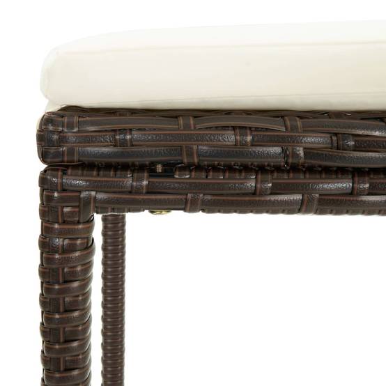 Ensemble de bar de jardin avec coussins 3 pièces marron - Image 8