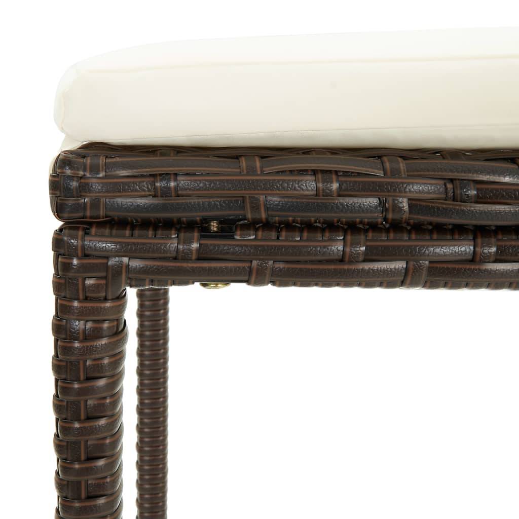 Ensemble de bar de jardin avec coussins 3 pièces marron - Image 8