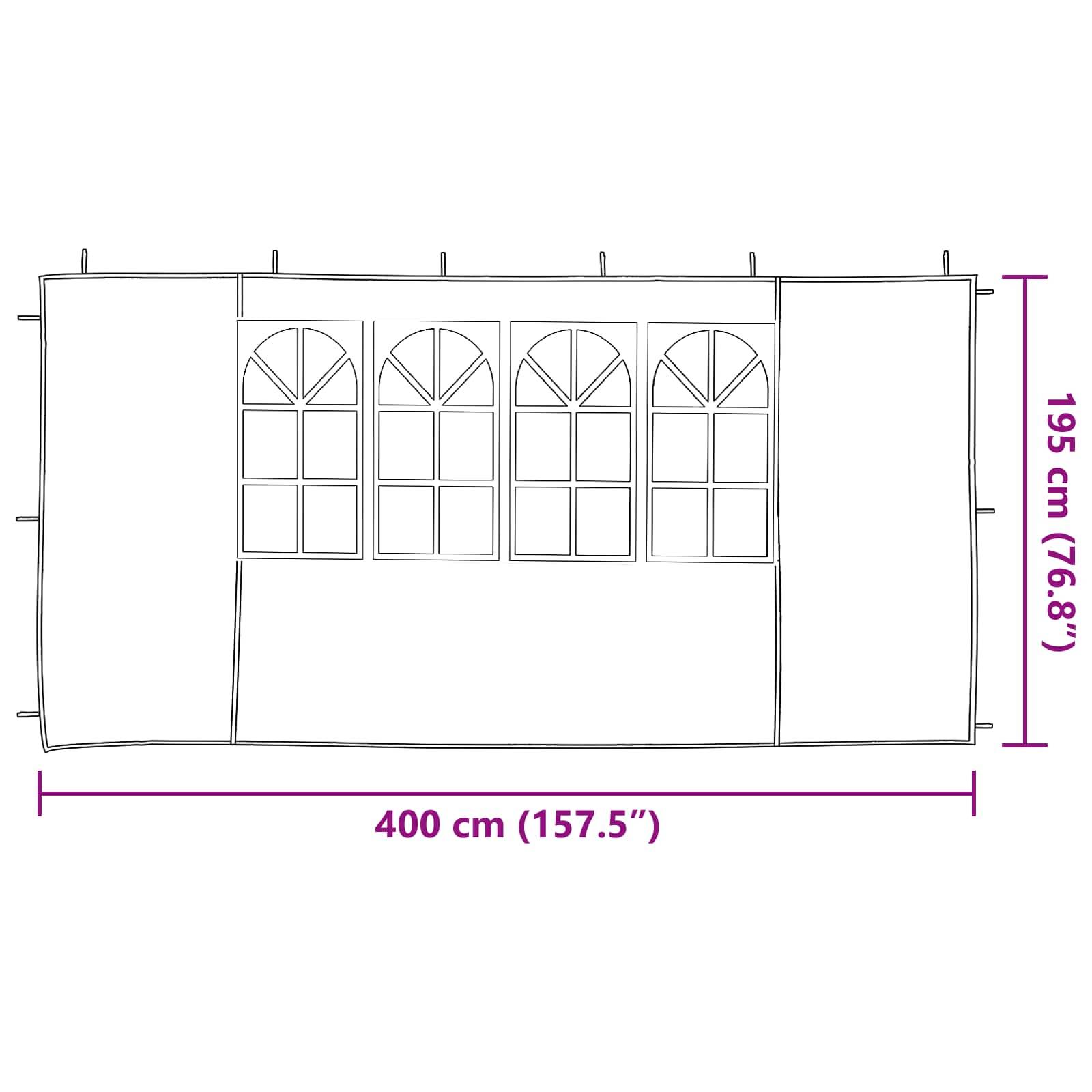 Parois de tente de fête PE et acier blanc 400 x 195 cm - PANGIVO - Image 6