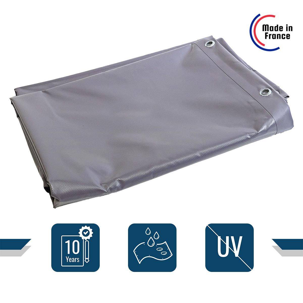Tecplast - Bâche pour Carport Grise 6x8 m XP640CP - Garantie 10 ans - Toile PVC étanche pour abri de voiture - Made in France TECPLAST - Image 2