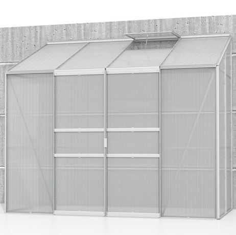 Vitavia - Serre adossée IDA 3300 - 3,30 m² en polycarbonate, porte coulissante & lucarne, Couleur Noir - Image 2