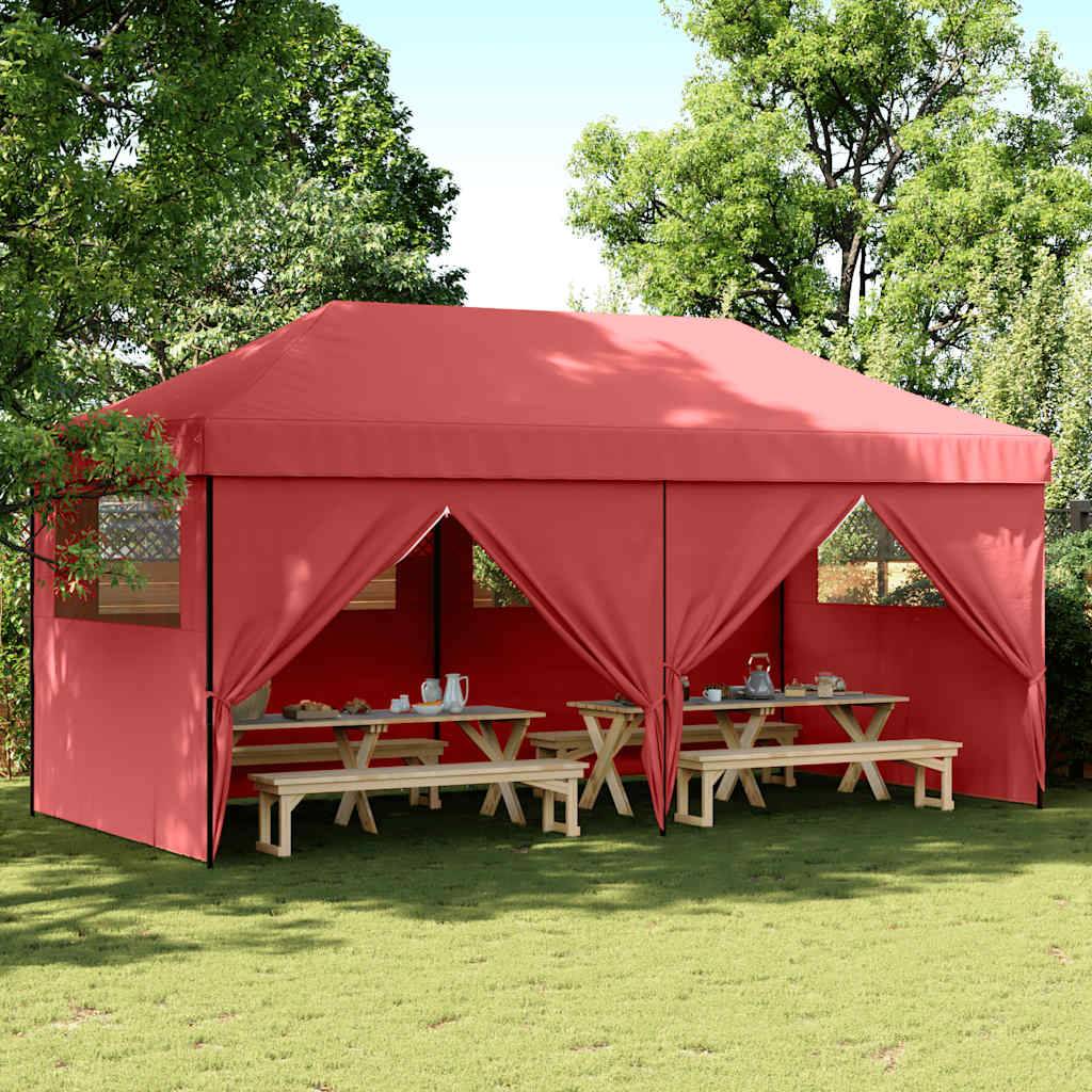 Tente de réception acier et tissu Oxford bordeaux 580 x 292 x 315 cm - PANGIVO - Image 1