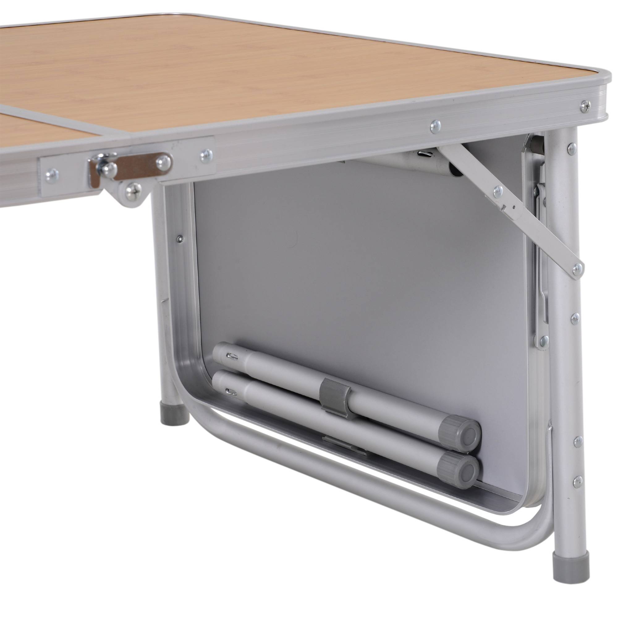 ComfortXL - Table pliante aluminium camping jardin avec rallonge réglable 90x60cm beige - ComfortXL Outdoor Living - Image 10