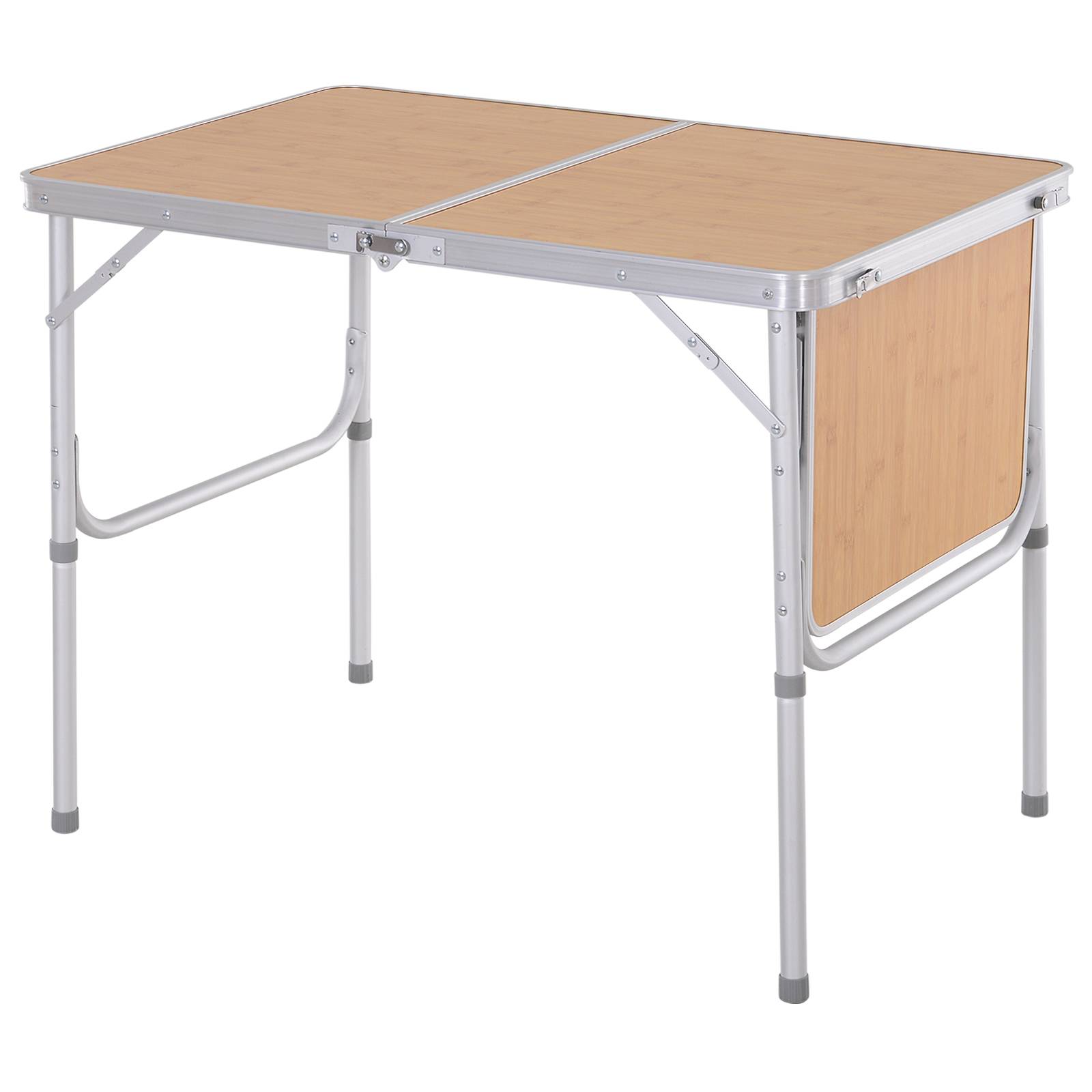 ComfortXL - Table pliante aluminium camping jardin avec rallonge réglable 90x60cm beige - ComfortXL Outdoor Living - Image 2