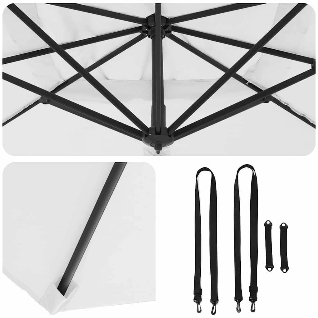 Parasol de jardin | Parasol d'extérieur | Parasol Roma Beige 286 x 284 x 265 cm Aluminium et polyester Maison Chic - Image 8