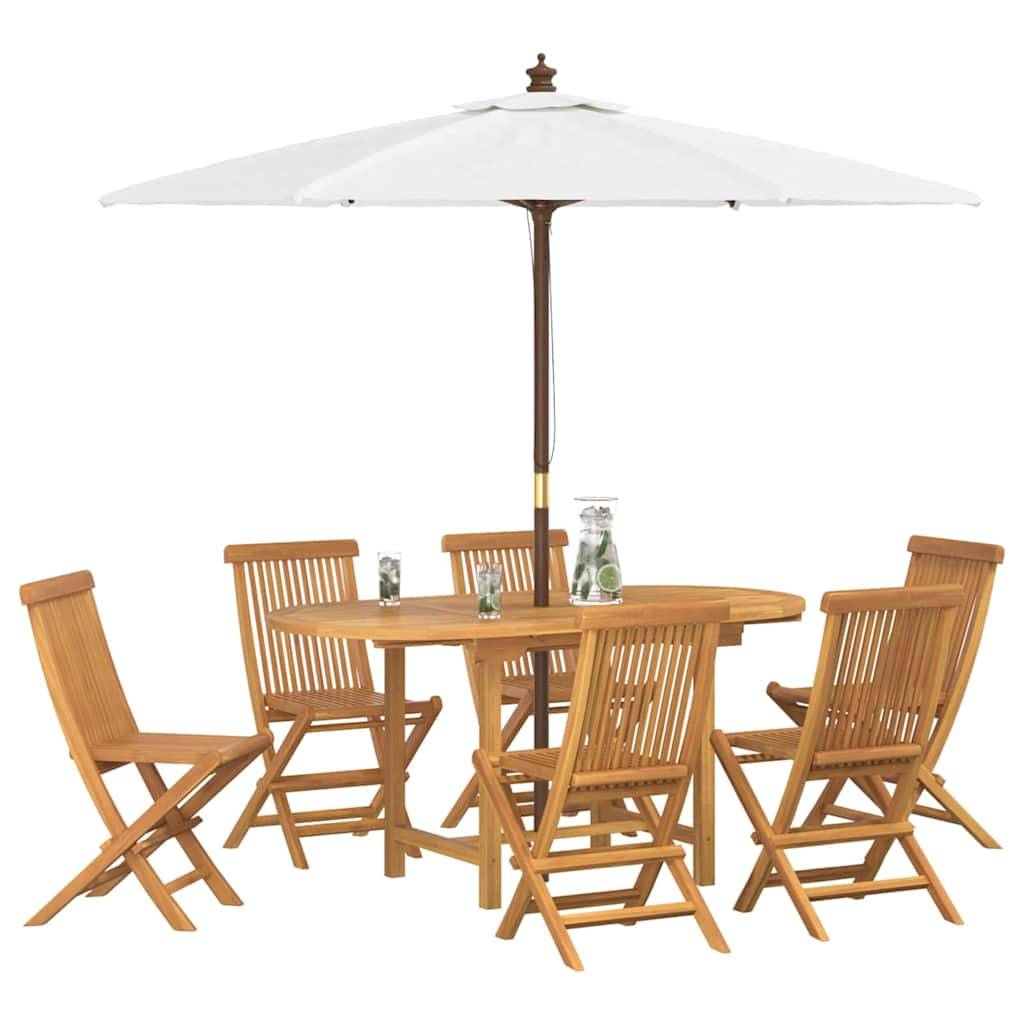 Ensemble de salle à manger jardin bois teck marron 160 x 80 x 75 cm, Poids :66.76kg - PANGIVO - Image 3