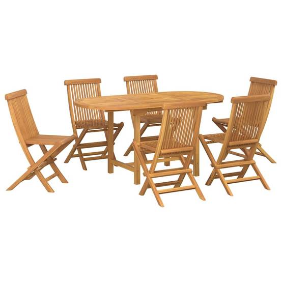 Ensemble de salle à manger jardin bois teck marron 160 x 80 x 75 cm, Poids :66.76kg - PANGIVO - Image 2