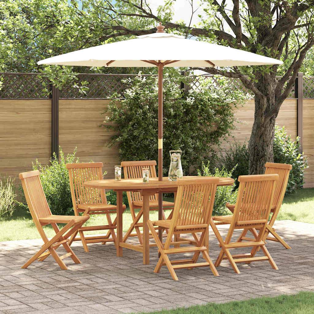 Ensemble de salle à manger jardin bois teck marron 160 x 80 x 75 cm, Poids :66.76kg - PANGIVO - Image 1