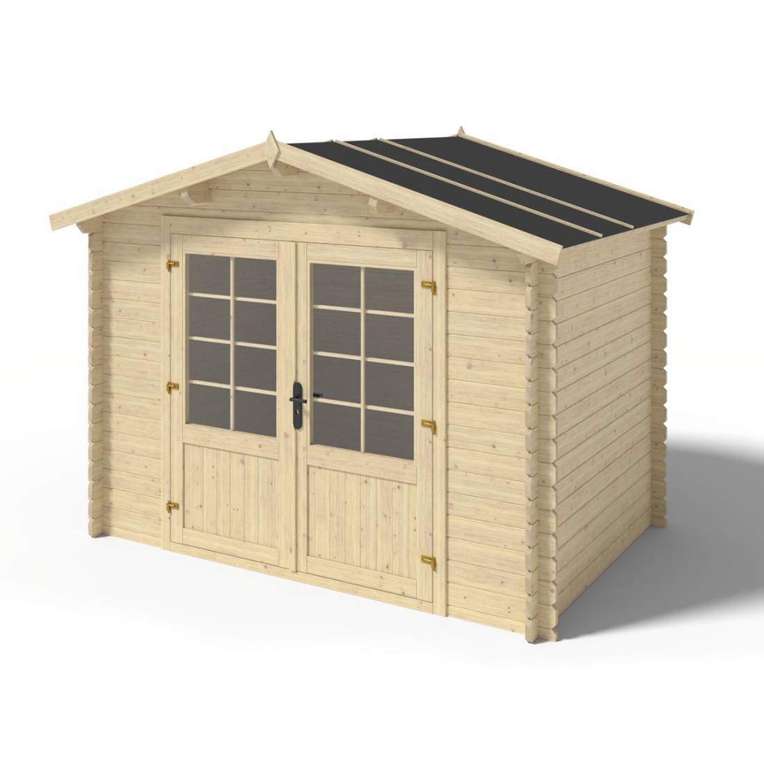 Altanka - Abri de jardin en bois - 6m2 - 3x2m - Ep. 28mm - Couleur: naturel - DOM420 - ALTANKA - Image 1