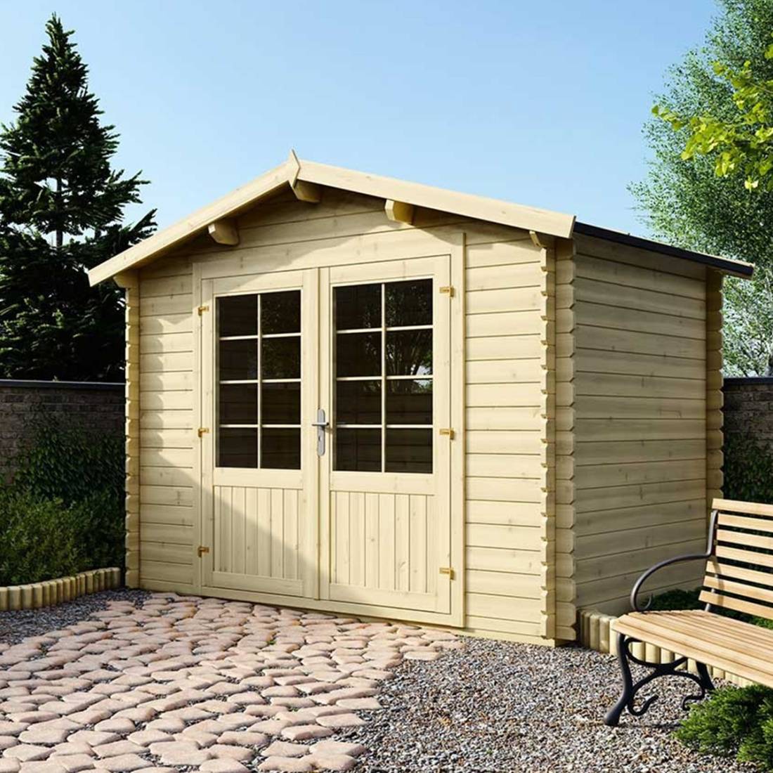Altanka - Abri de jardin en bois - 6m2 - 3x2m - Ep. 28mm - Couleur: naturel - DOM420 - ALTANKA - Image 2