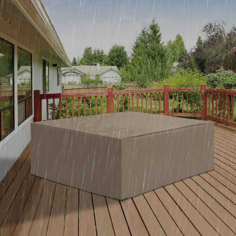 ComfortXL - Housse Salon de Jardin Oxford Beige 275x205cm Étanche Anti-UV Cordon Serrage - ComfortXL Outdoor Living - Image 2