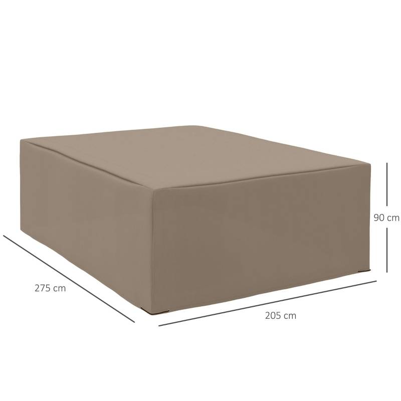 ComfortXL - Housse Salon de Jardin Oxford Beige 275x205cm Étanche Anti-UV Cordon Serrage - ComfortXL Outdoor Living - Image 3