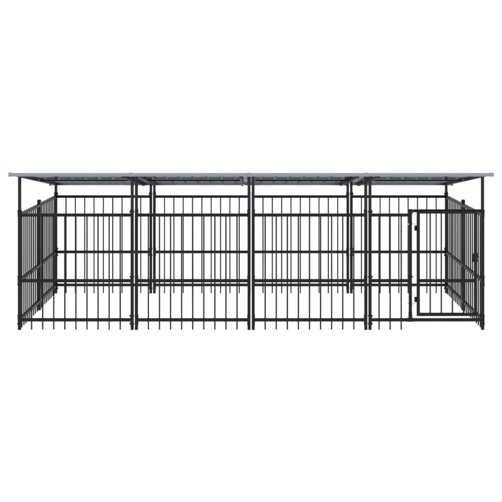Vidaxl - Chenil d'extérieur avec toit pour chiens Acier 7,51 m² vidaXL 3124609 - Image 8