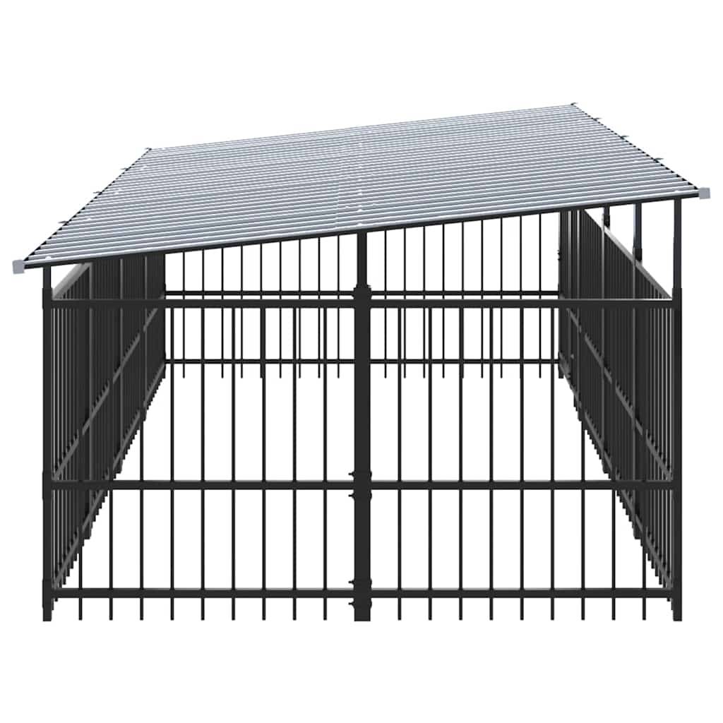 Vidaxl - Chenil d'extérieur avec toit pour chiens Acier 7,51 m² vidaXL 3124609 - Image 5