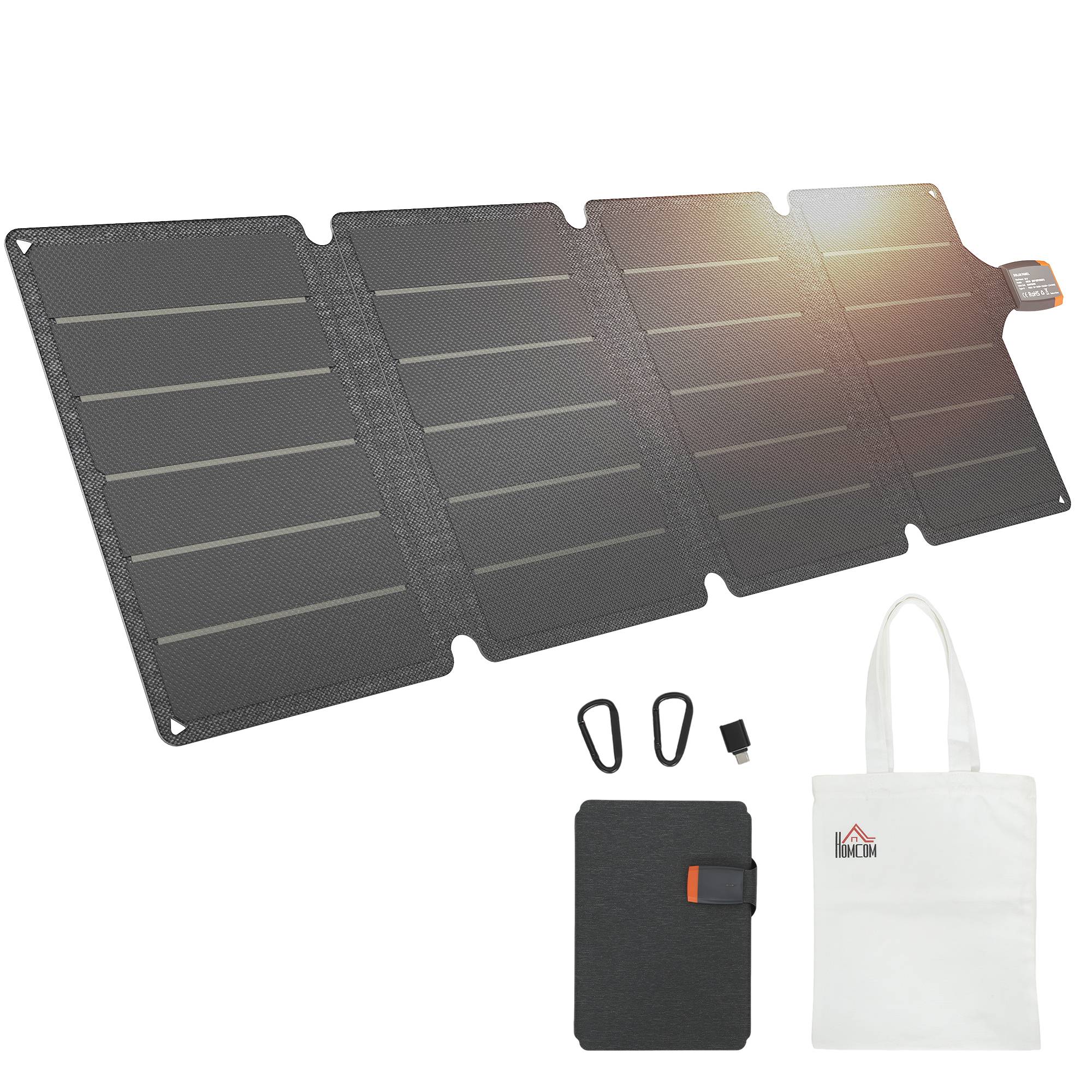 Chargeur solaire 36 W pliable avec connecteur Type-C, imperméable IP67 en ETFE, gris - Image 1
