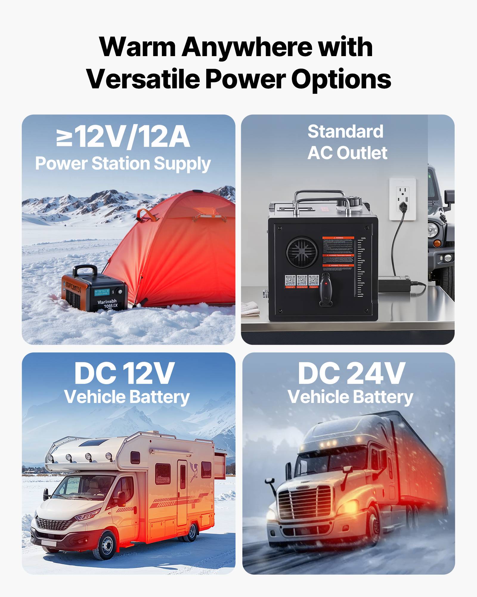 VEVOR Chauffage diesel 8kW 12/24V, Bluetooth, télécom., LCD, réservoir 7L, camping-car - Image 5