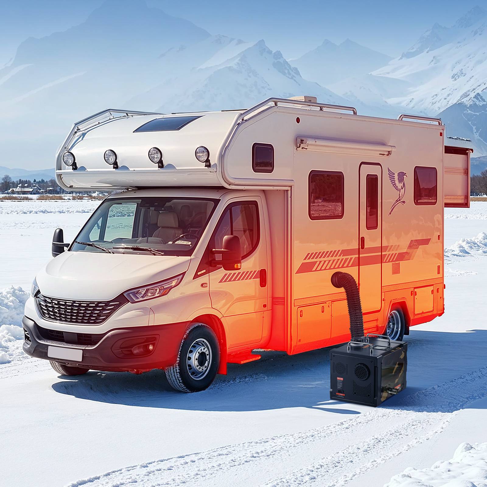 VEVOR Chauffage diesel 8kW 12/24V, Bluetooth, télécom., LCD, réservoir 7L, camping-car - Image 8