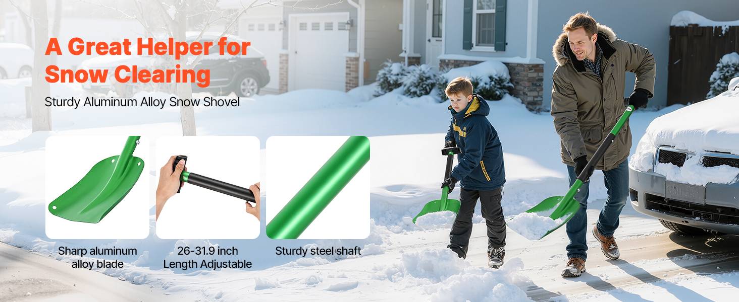 Vevor - VEVOR Pelle à neige 21,5 cm en alliage d'alu avec manche en T légère et robuste - Image 9