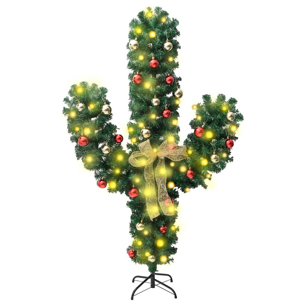 Vidaxl - Cactus de Noël avec support et LED Vert 180 cm PVC vidaXL 344656 - Image 2