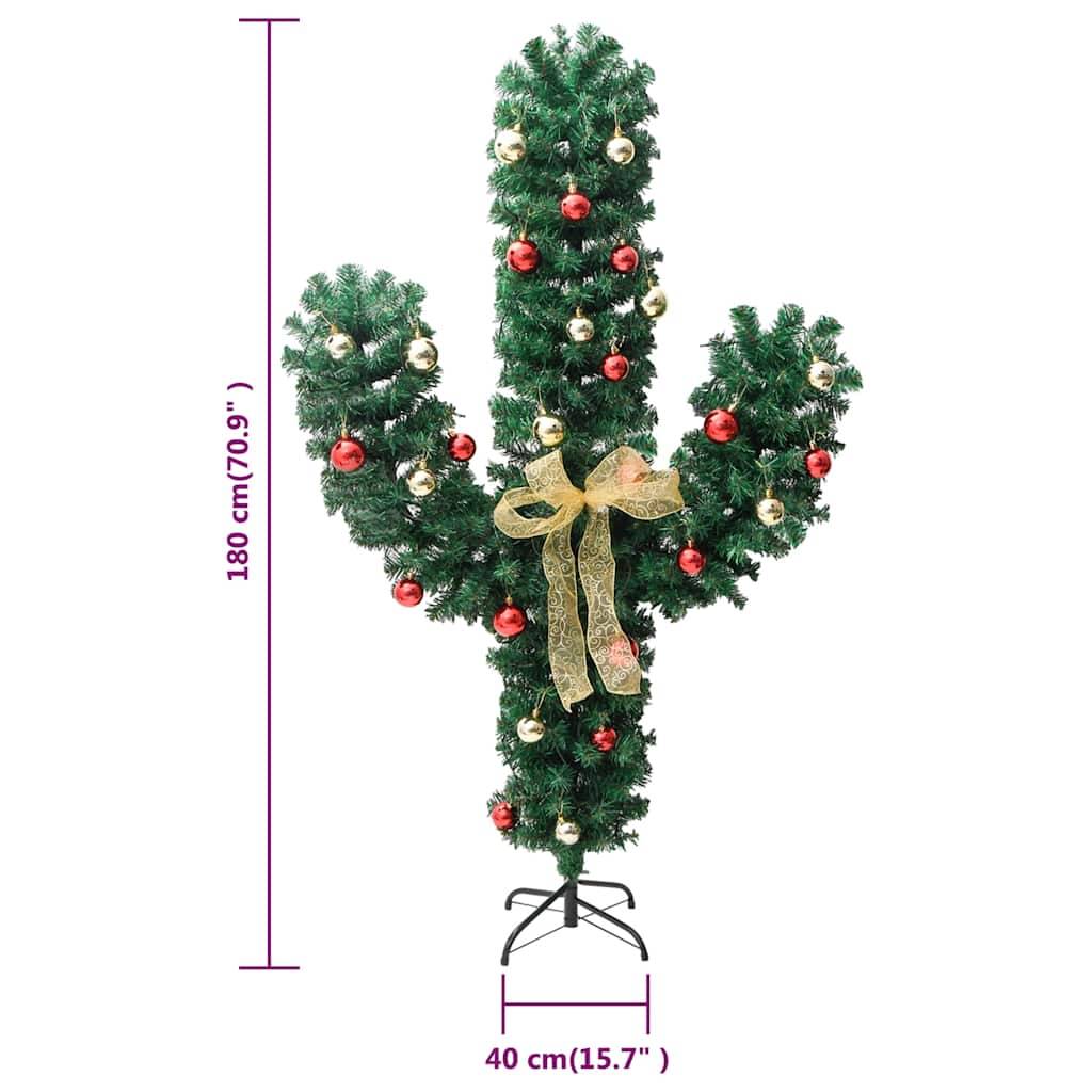 Vidaxl - Cactus de Noël avec support et LED Vert 180 cm PVC vidaXL 344656 - Image 3