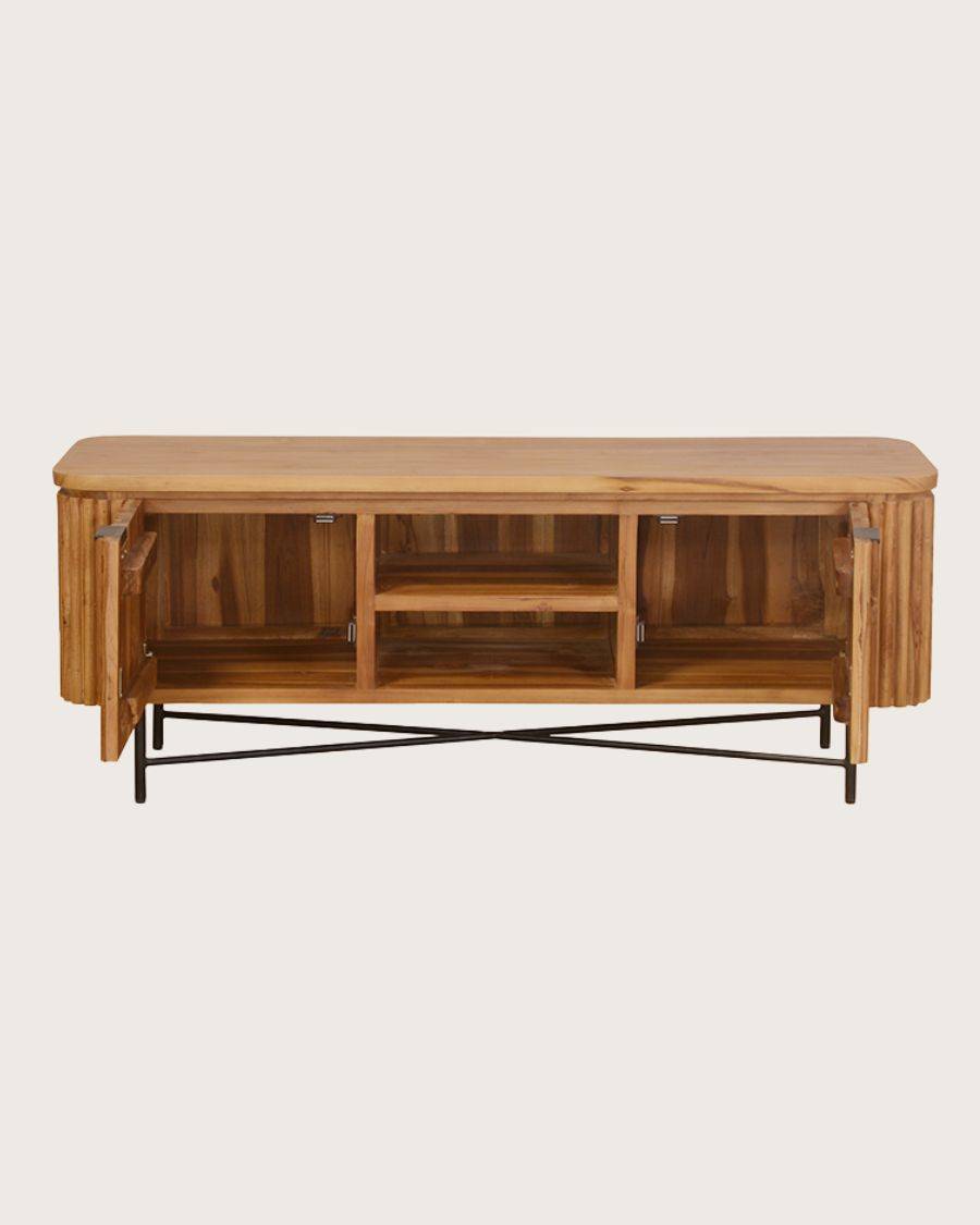 Opéra - Meuble  rétro en teck massif recyclé 140 cm - UNIQKA - Image 3
