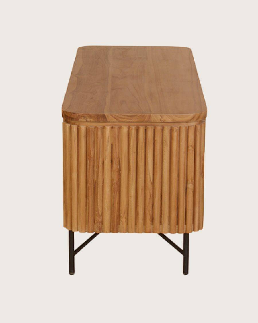 Opéra - Meuble  rétro en teck massif recyclé 140 cm - UNIQKA - Image 5