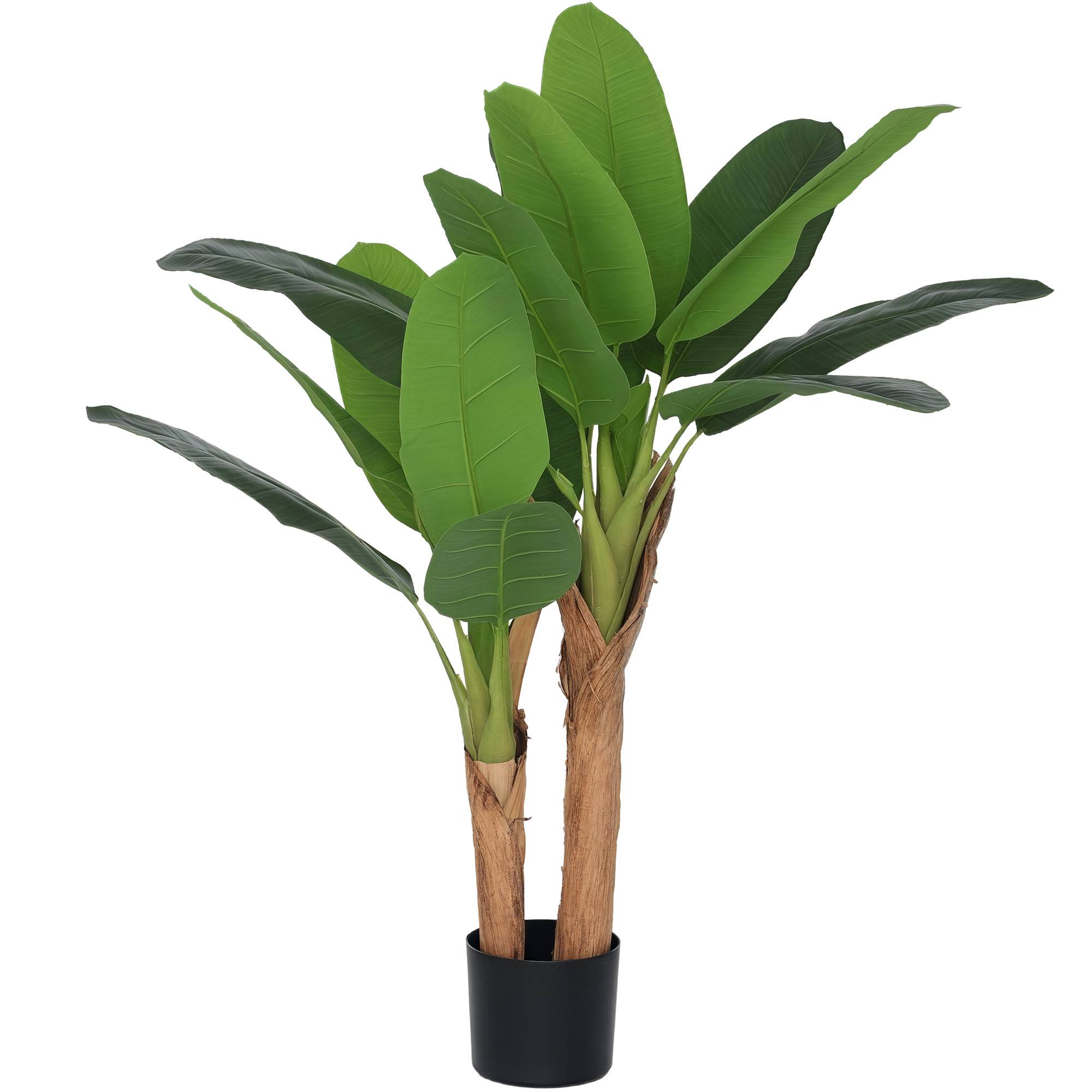 Bananier artificiel réaliste plastique décoration intérieur tropical sans arrosage 120cm vert - ComfortXL Outdoor Living