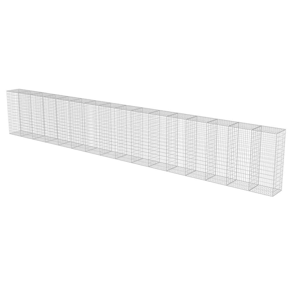 PANGIVO - Mur à gabion avec couvercles Acier galvanisé Argenté 900 x 50 x 150 cm - PANGIVO - Image 4